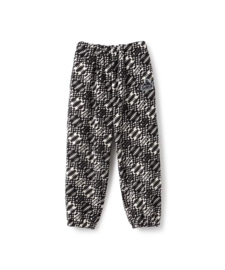 エクストララージ キッズ(XLARGE KIDS)の総柄フリースパンツ ブラック(219)