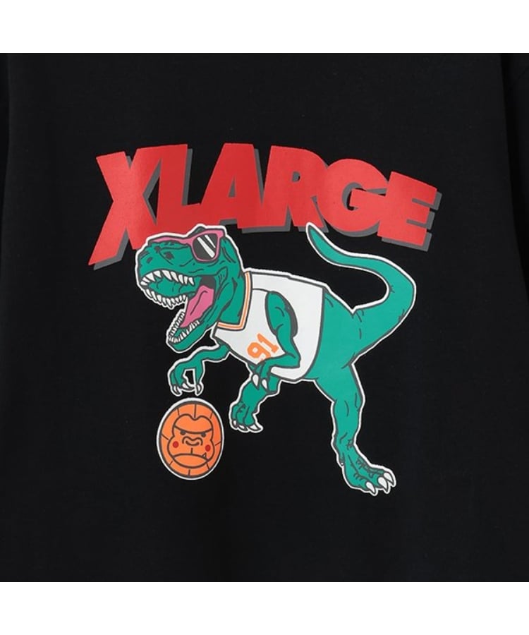 エクストララージ キッズ(XLARGE KIDS)の【人気商品再入荷】【直営店で取り扱い無し】恐竜バスケットプリント半袖Tシャツ3