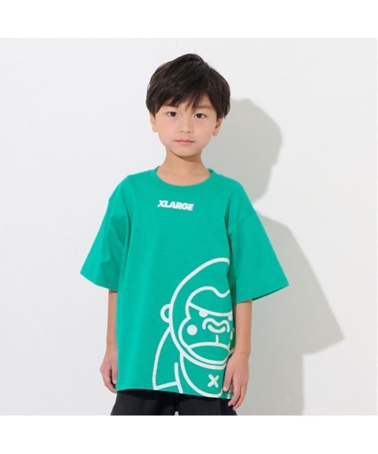 エクストララージ キッズ(XLARGE KIDS)のビッグファニーゴリラ半袖Tシャツ グリーン(022)
