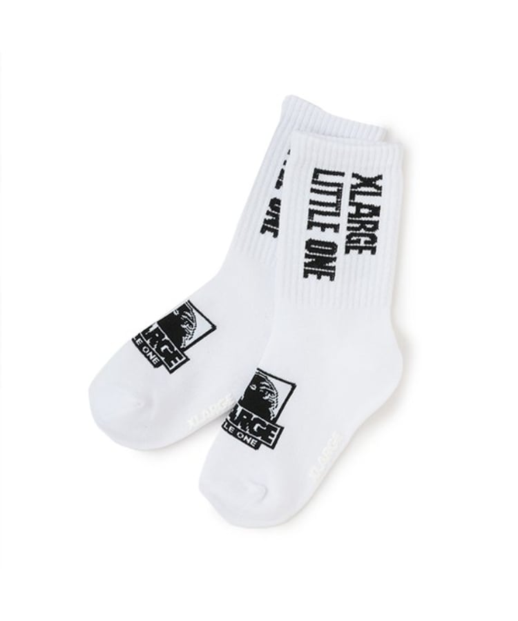 エクストララージ キッズ(XLARGE KIDS)のバーチカルロゴクルーソックス ホワイト(001)