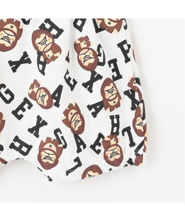 エクストララージ キッズ(XLARGE KIDS)の総柄ファニーゴリラ半袖ベビーセットアップ8