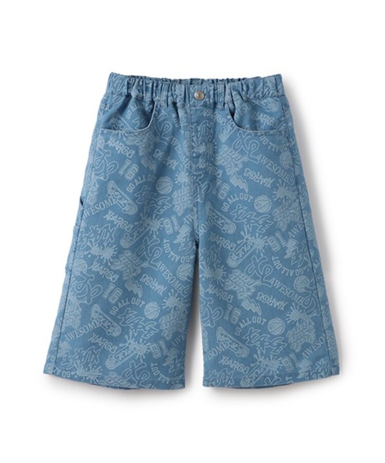 エクストララージ キッズ(XLARGE KIDS)のストリート総柄デニムショートパンツ ブルー(091)