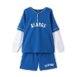 エクストララージ キッズ(XLARGE KIDS)のレイヤード風長袖セットアップ ブルー(091)