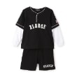 エクストララージ キッズ(XLARGE KIDS)のレイヤード風長袖セットアップ ブラック(219)