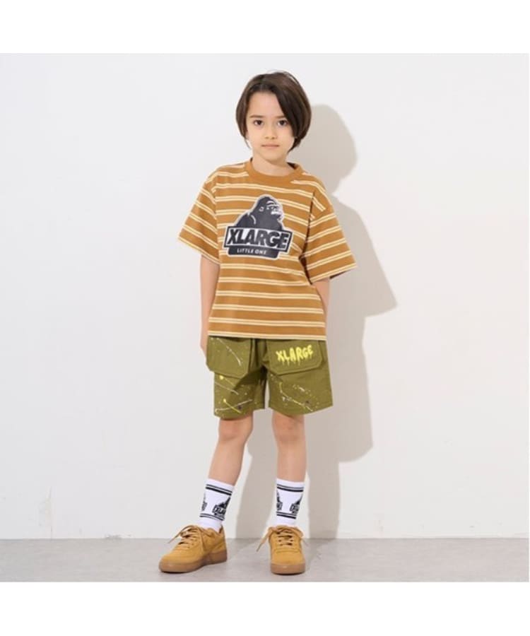 エクストララージ キッズ(XLARGE KIDS)のペイントショートパンツ カーキ(027)