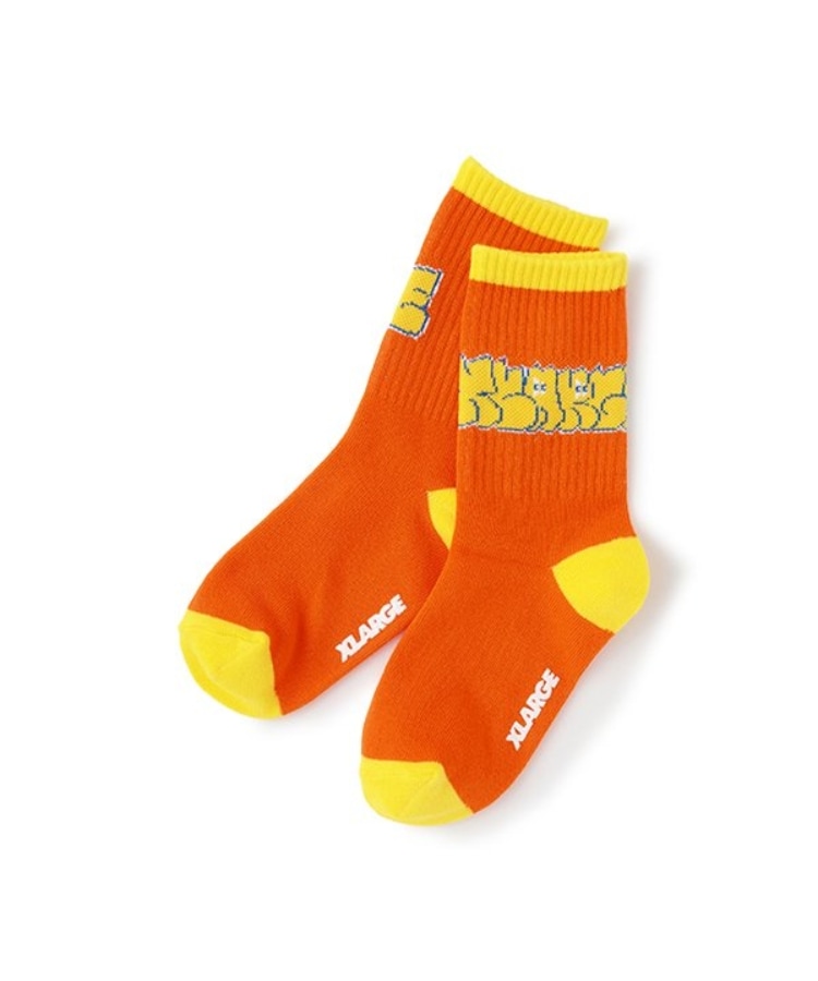 エクストララージ キッズ(XLARGE KIDS)のグラフィティロゴクルーソックス オレンジ(066)