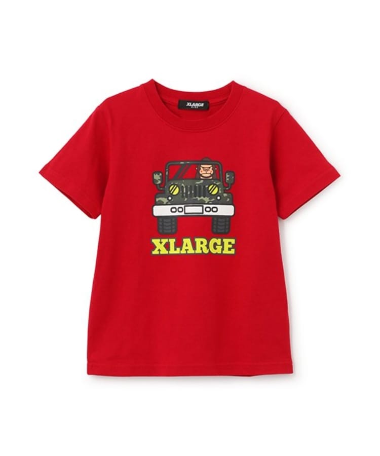 エクストララージ キッズ(XLARGE KIDS)の【人気商品再入荷】【直営店で取り扱い無し】ジープファニーゴリラ半袖Tシャツ レッド(061)