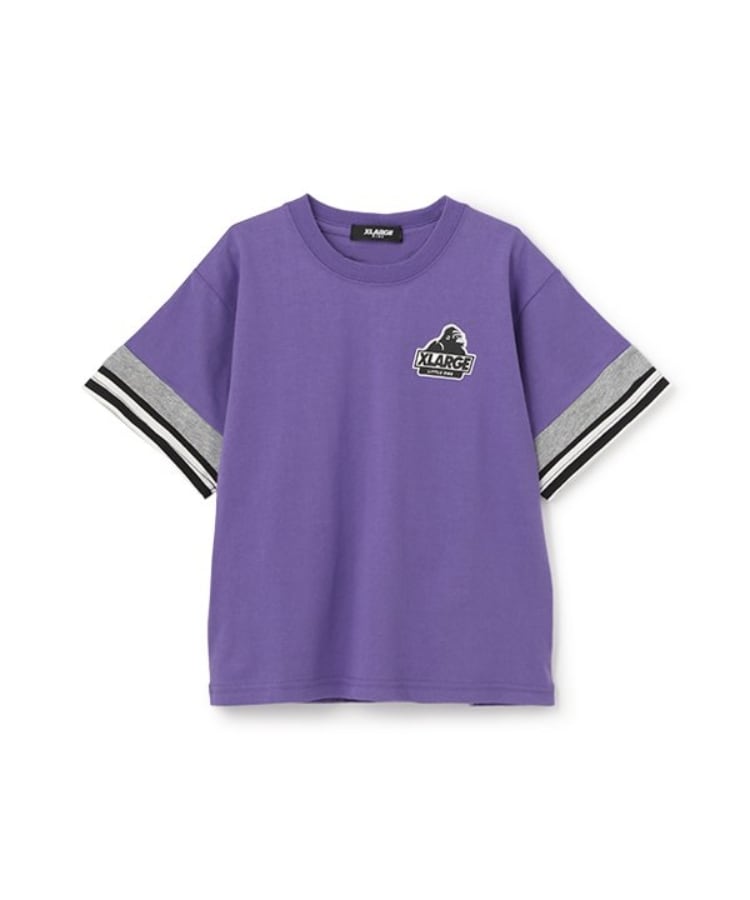 エクストララージ キッズ(XLARGE KIDS)の【人気商品再入荷】【直営店で取り扱い無し】袖レイヤード風半袖Tシャツ パープル(081)