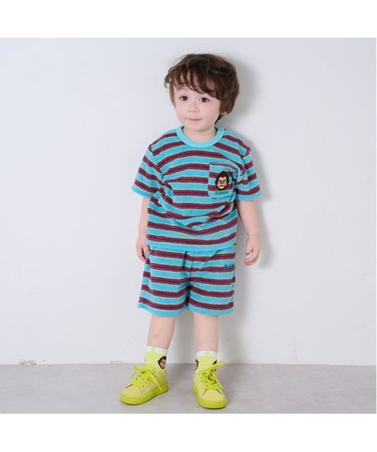 エクストララージ キッズ(XLARGE KIDS)のパイルボーダーショートパンツ ブルー(091)