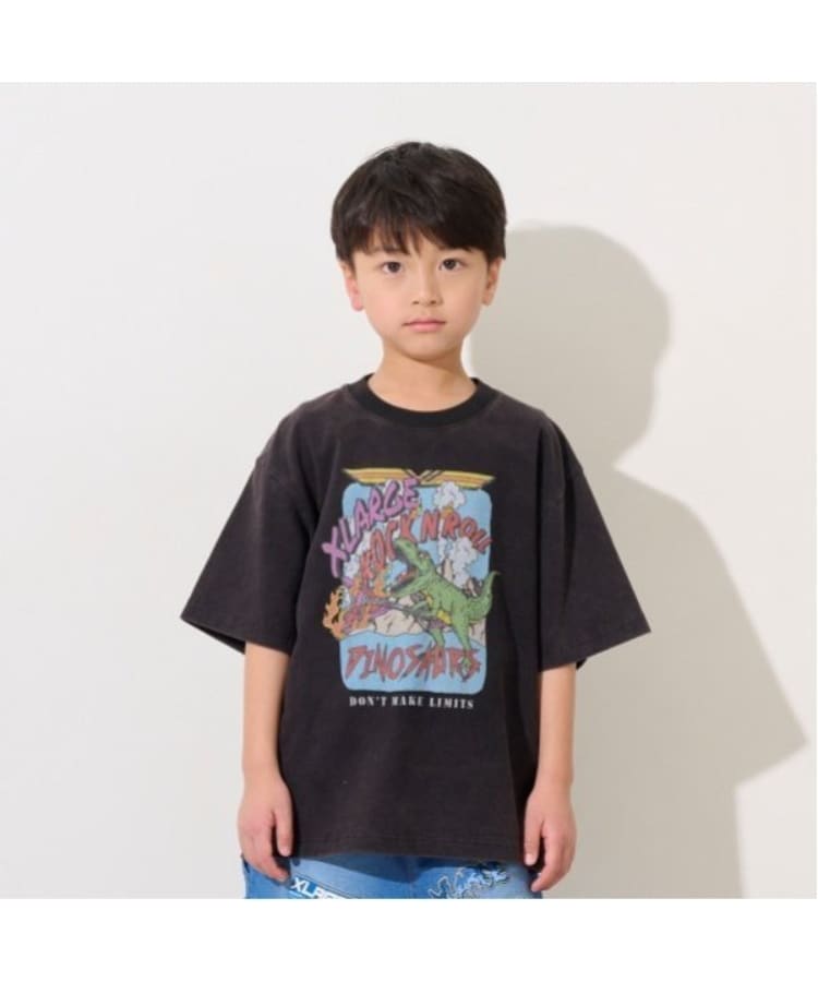 エクストララージ キッズ(XLARGE KIDS)の恐竜ロック半袖Tシャツ ブラック(219)