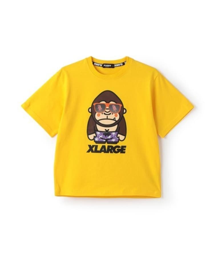 エクストララージ キッズ(XLARGE KIDS)のサングラスファニーゴリラ半袖Tシャツ イエロー(031)