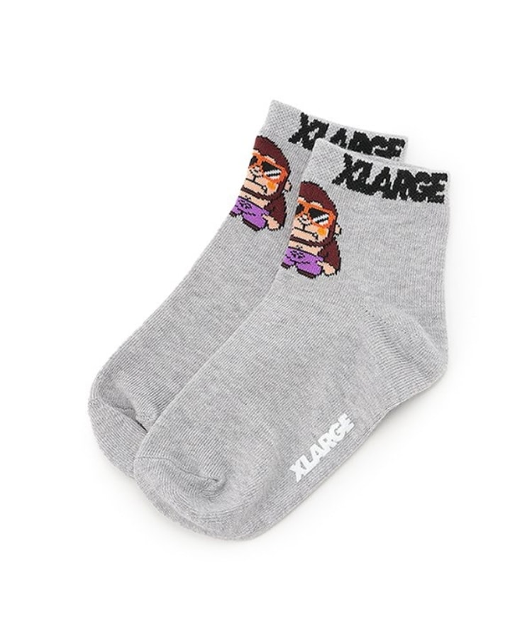 エクストララージ キッズ(XLARGE KIDS)のサングラスファニーゴリラショートソックス グレー(112)