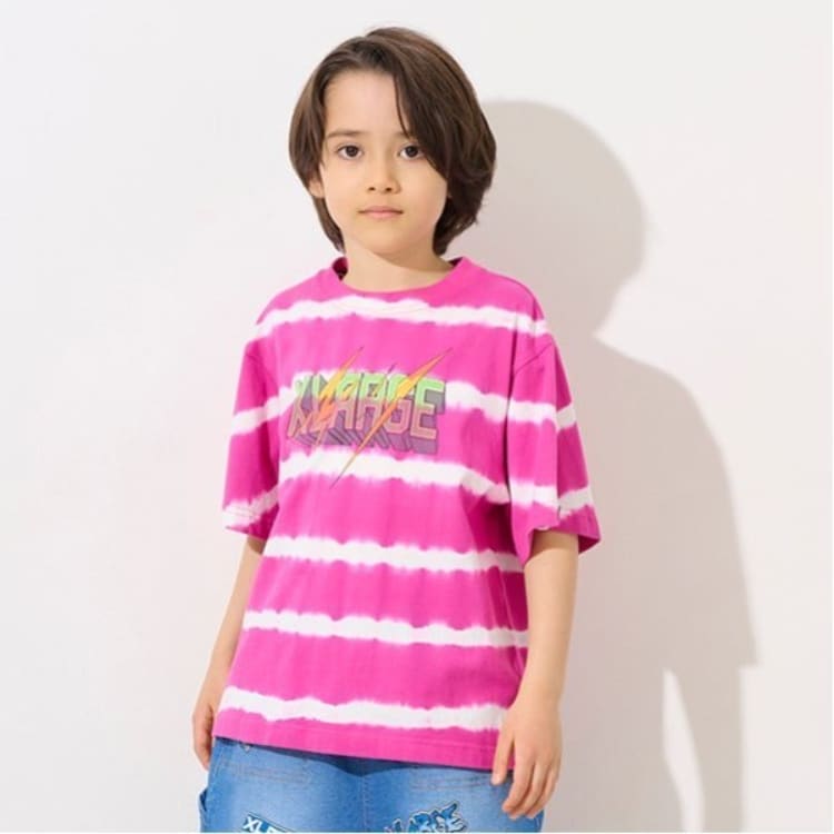エクストララージ キッズ(XLARGE KIDS)のボーダータイダイ半袖Tシャツ Ｔシャツ