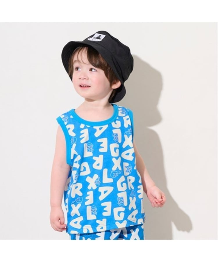 エクストララージ キッズ(XLARGE KIDS)の総柄ファニーゴリラタンクトップ ブルー(091)
