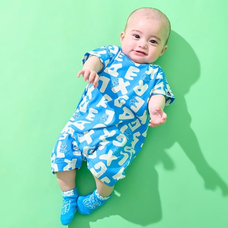 エクストララージ キッズ(XLARGE KIDS)の総柄ファニーゴリラショートオール ロンパース・カバーオール(ベビー)