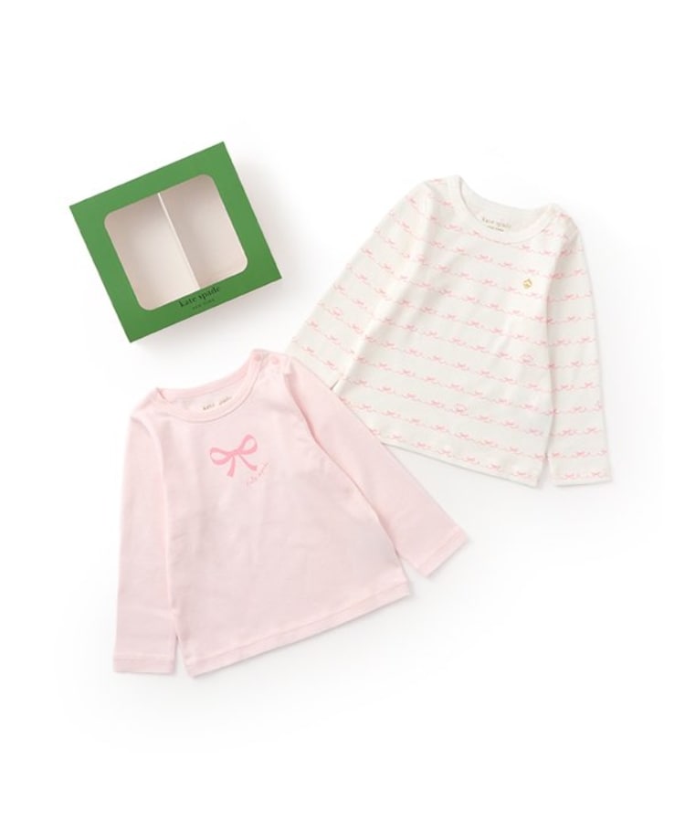 ケイト・スペード ニューヨーク キッズ(kate spade NEW YORK)のボウ長袖TシャツBOXセット ピンク(071)