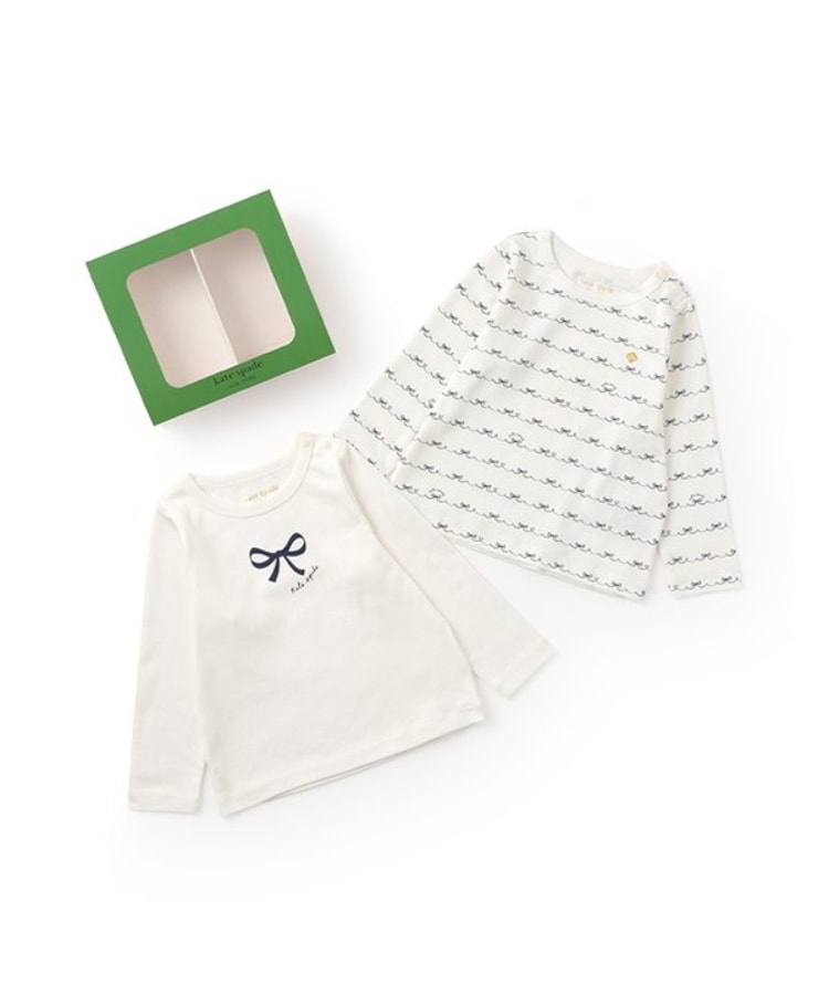 ケイト・スペード ニューヨーク キッズ(kate spade NEW YORK)のボウ長袖TシャツBOXセット ネイビー(094)