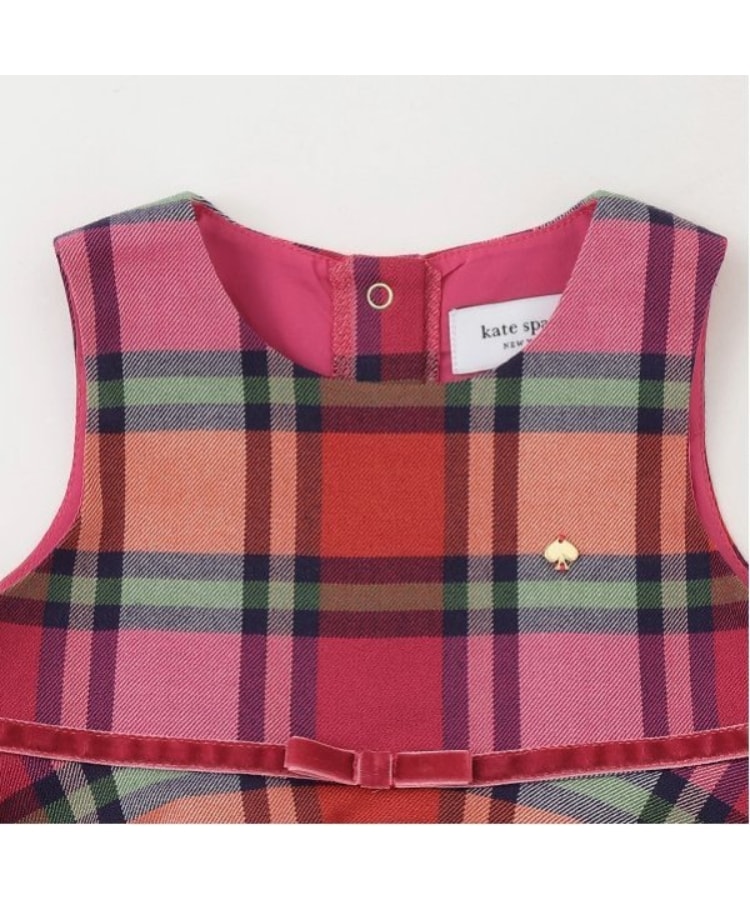 ケイト・スペード ニューヨーク キッズ(kate spade NEW YORK)のレースカラーカットソー&チェックジャンパースカートセット4