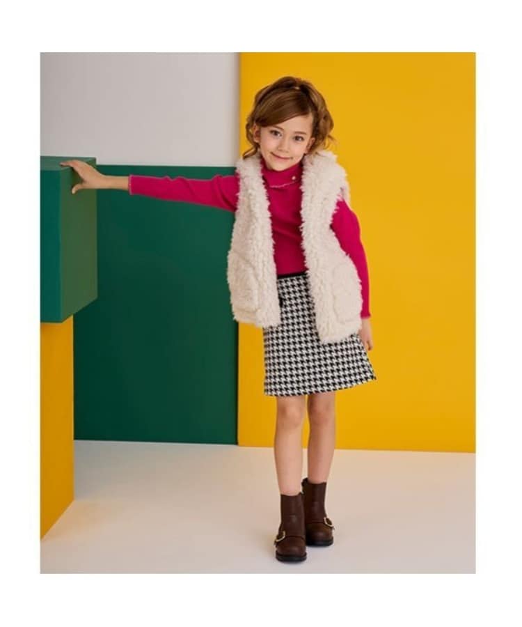 ケイト・スペード ニューヨーク キッズ(kate spade NEW YORK)のトドラー 千鳥キュロットスカート ブラック(219)