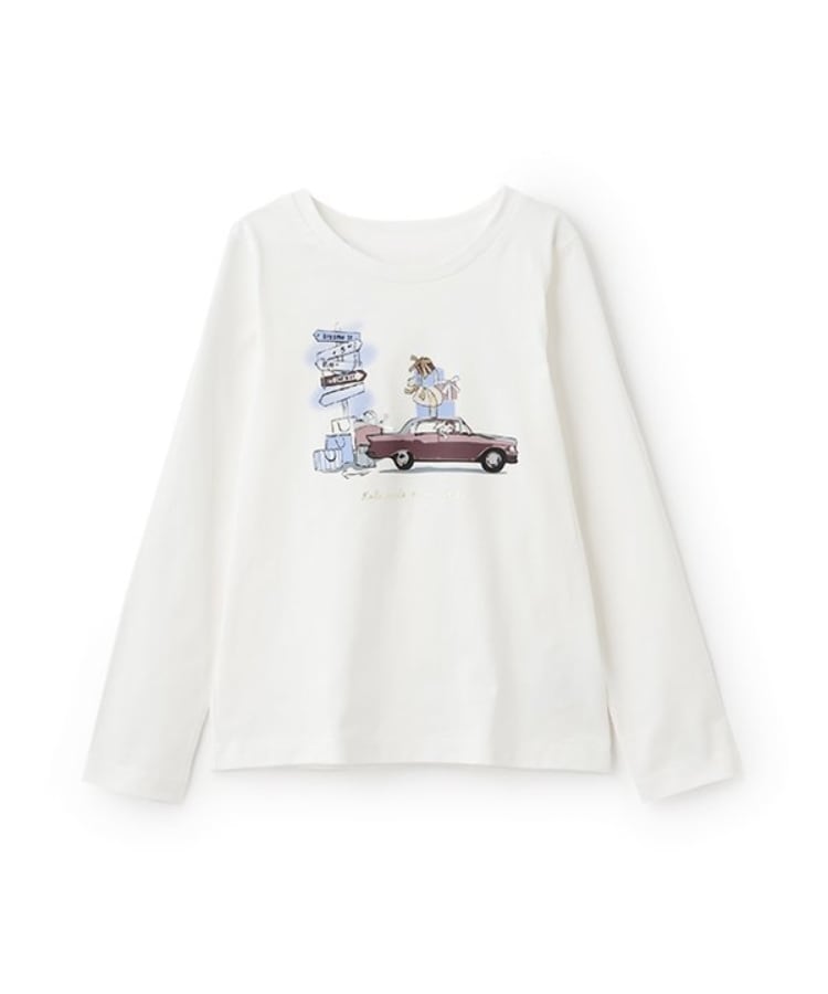 ケイト・スペード ニューヨーク キッズ(kate spade NEW YORK)のトドラー エンジョイショッピング長袖Tシャツ オフホワイト(003)