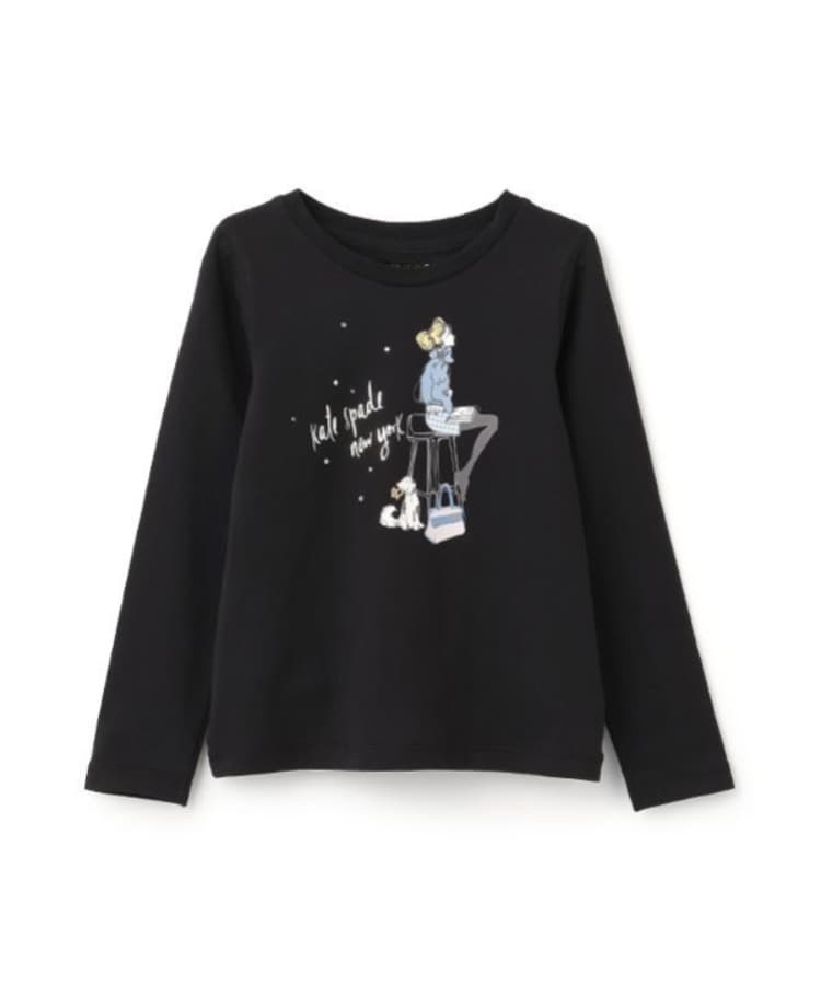 ケイト・スペード ニューヨーク キッズ(kate spade NEW YORK)のトドラー リトルブレイク長袖Tシャツ ブラック(219)