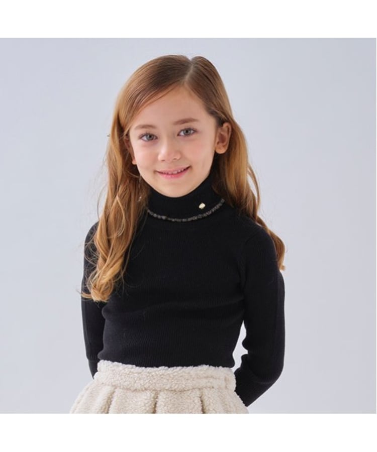 ケイト・スペード ニューヨーク キッズ(kate spade NEW YORK)のトドラー ラメピコタートルネックセーター ブラック(219)