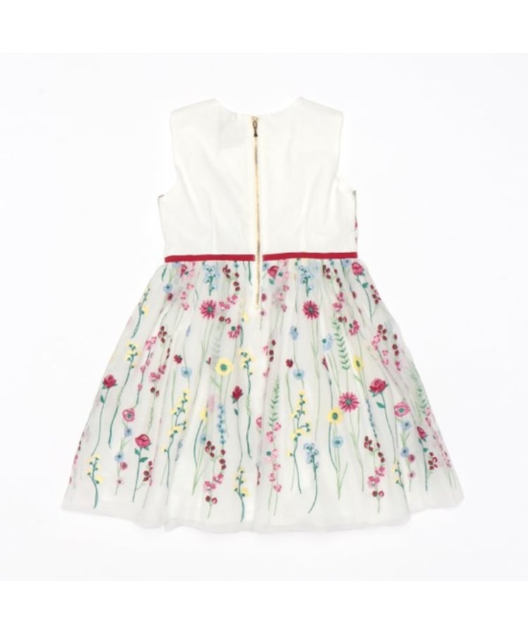 ケイト・スペード ニューヨーク キッズ(kate spade NEW YORK)のトドラー フローラル刺しゅうドレス1