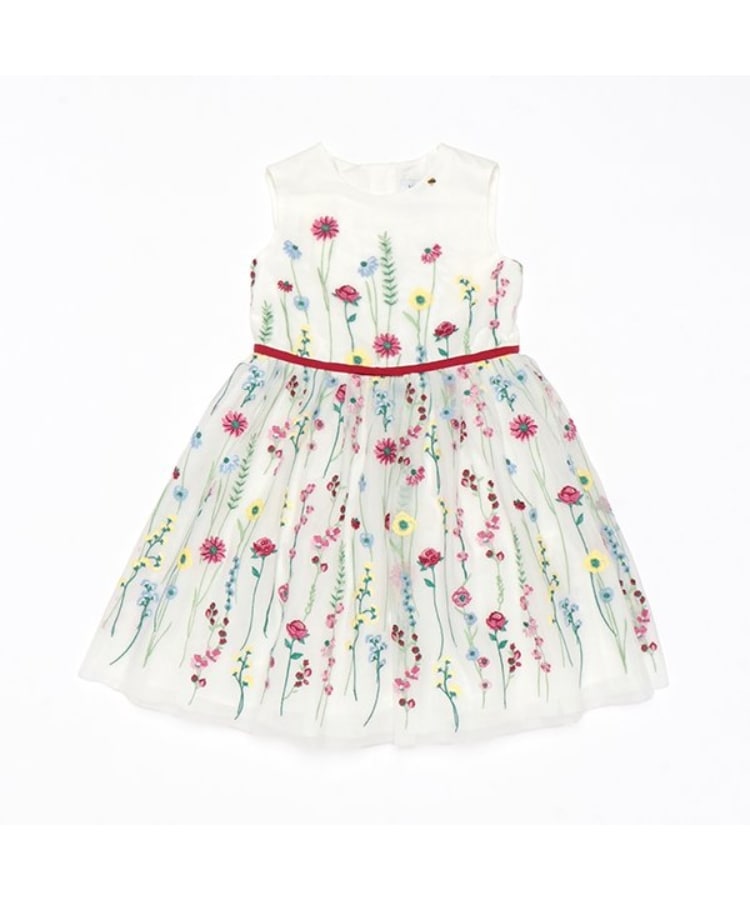 ケイト・スペード ニューヨーク キッズ(kate spade NEW YORK)のトドラー フローラル刺しゅうドレス オフホワイト(003)