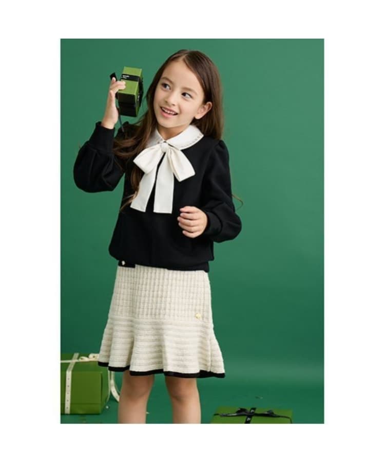 ケイト・スペード ニューヨーク キッズ(kate spade NEW YORK)のトドラー バイカラーニットスカート9