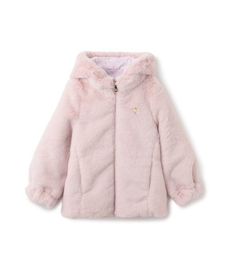 ケイト・スペード ニューヨーク キッズ(kate spade NEW YORK)のトドラー フェイクファーリバーシブルパーカ ピンク(071)