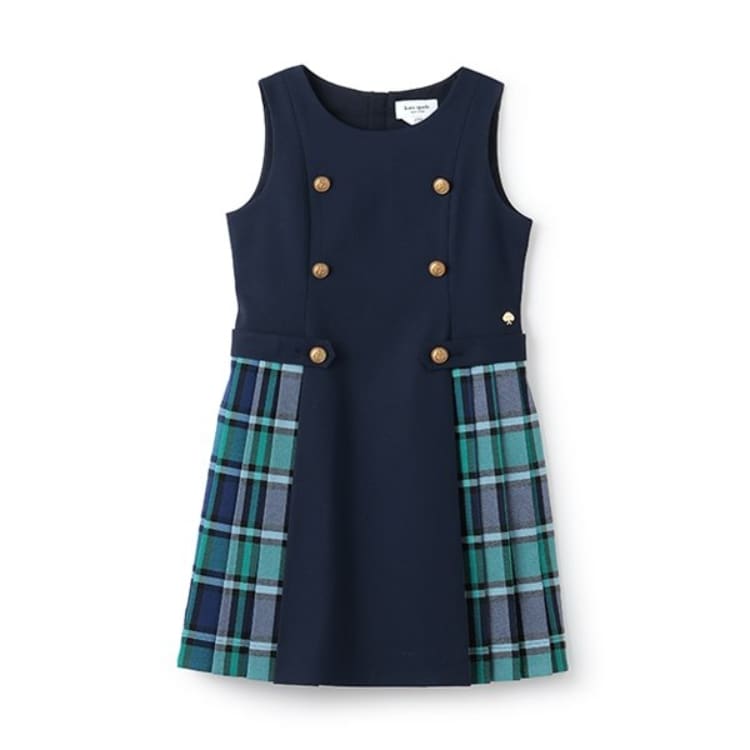 ケイト・スペード ニューヨーク キッズ(kate spade NEW YORK)のトドラー チェック切り替えジャンパースカート ジャンスカ・サス付スカート