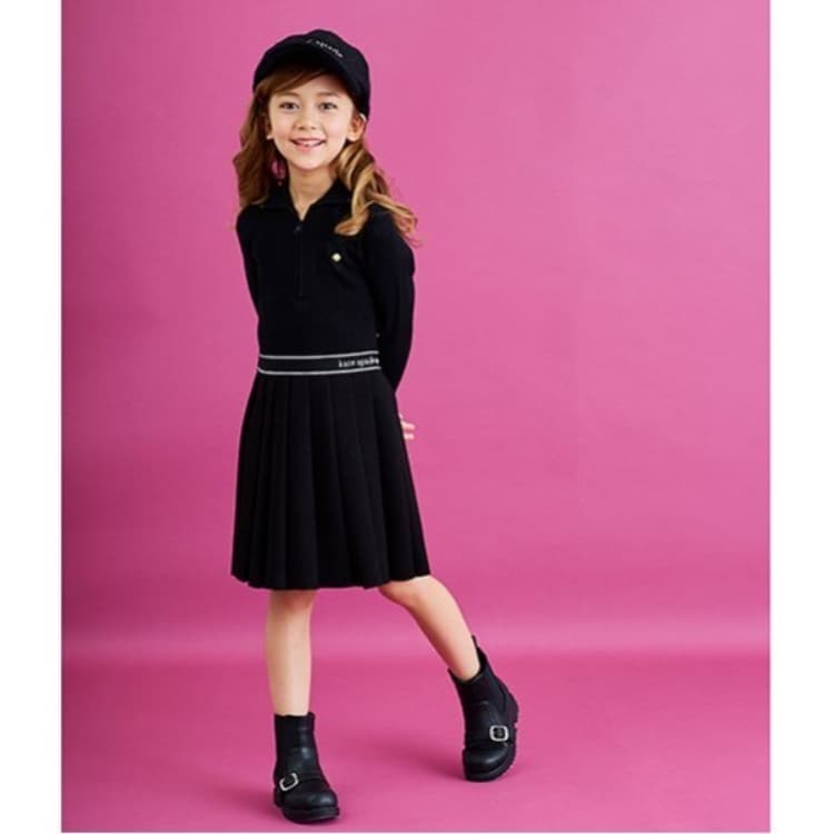ケイト・スペード ニューヨーク キッズ(kate spade NEW YORK)のトドラー ハーフジップドッキングワンピース ミドルワンピース