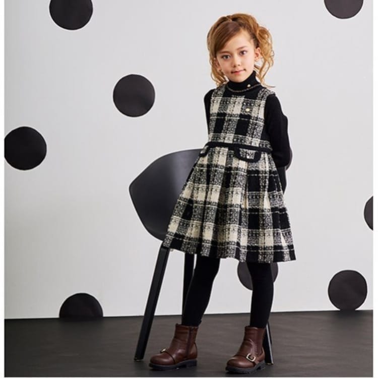 ケイト・スペード ニューヨーク キッズ(kate spade NEW YORK)のトドラー ツイードジャンパースカート ジャンスカ・サス付スカート
