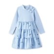 ケイト・スペード ニューヨーク キッズ(kate spade NEW YORK)のトドラー ボウルドボウドッキングワンピース サックスブルー(090)