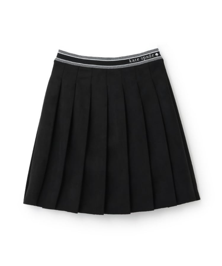 ケイト・スペード ニューヨーク キッズ(kate spade NEW YORK)のガールズ ロゴベルトスエードプリーツスカート ブラック(219)