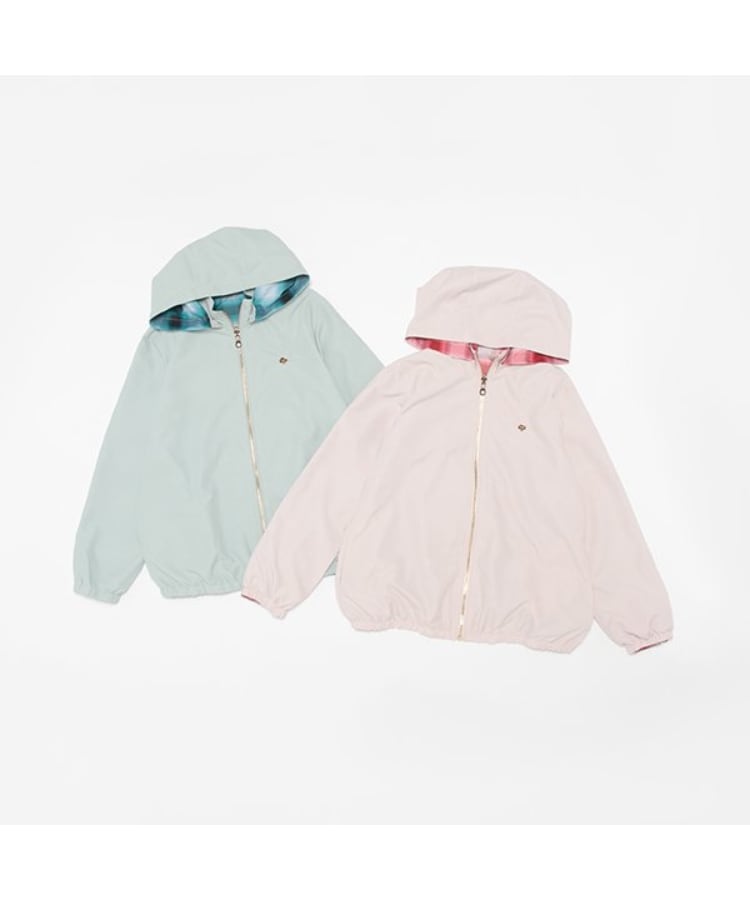 ケイト・スペード ニューヨーク キッズ(kate spade NEW YORK)のガールズ チェックリバーシブルウィンドブレーカー12