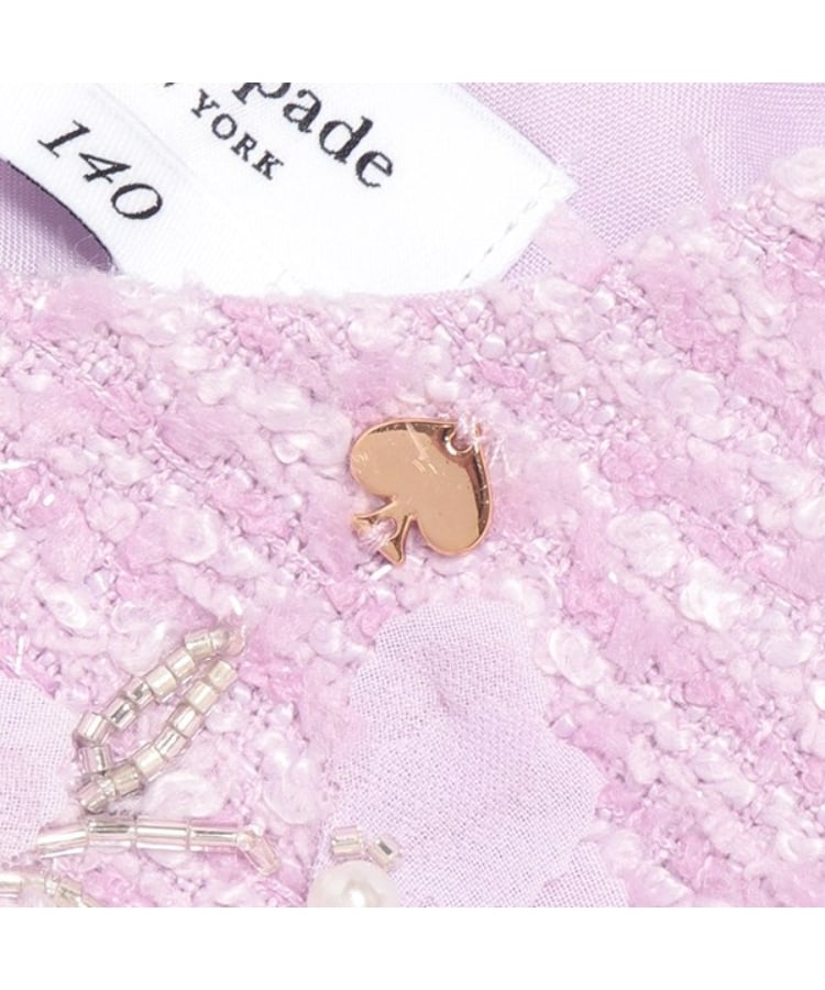 ケイト・スペード ニューヨーク キッズ(kate spade NEW YORK)のガールズ コサージュつきツイードドレス3