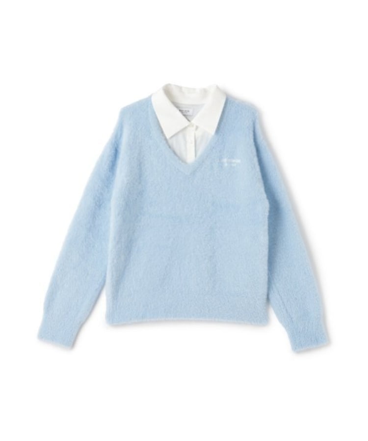 ケイト・スペード ニューヨーク キッズ(kate spade NEW YORK)のガールズ レイヤード風シャギーニットセーター サックスブルー(090)