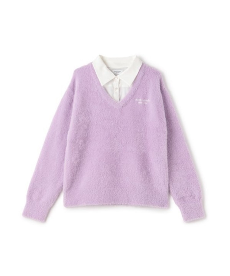 ケイト・スペード ニューヨーク キッズ(kate spade NEW YORK)のガールズ レイヤード風シャギーニットセーター パープル(083)