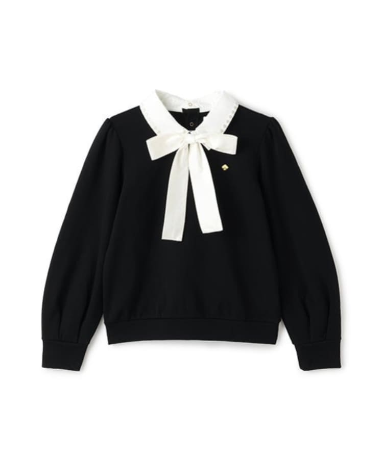 ケイト・スペード ニューヨーク キッズ(kate spade NEW YORK)のガールズ ボウエンブロイダリーカラートレーナー ブラック(219)
