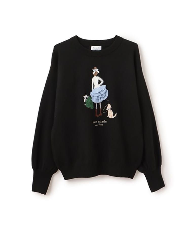 ケイト・スペード ニューヨーク キッズ(kate spade NEW YORK)のガールズ ショッピングガールセーター ブラック(219)