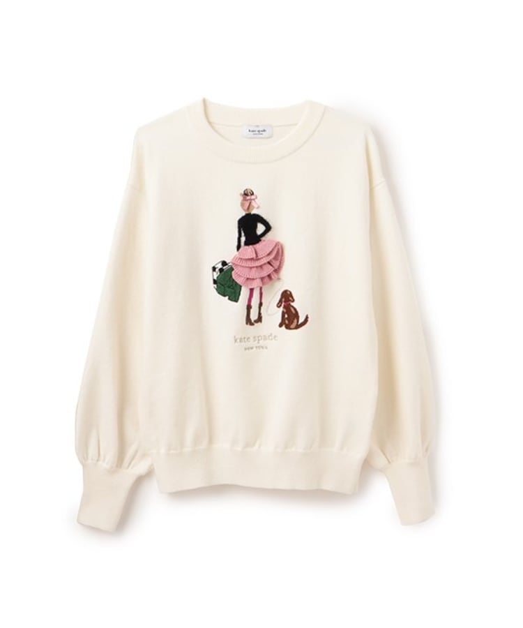 ケイト・スペード ニューヨーク キッズ(kate spade NEW YORK)のガールズ ショッピングガールセーター オフホワイト(003)