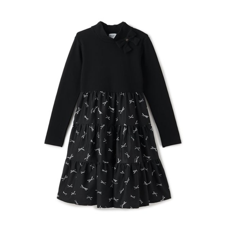 ケイト・スペード ニューヨーク キッズ(kate spade NEW YORK)のガールズ ボウルドボウドッキングワンピース ミドルワンピース