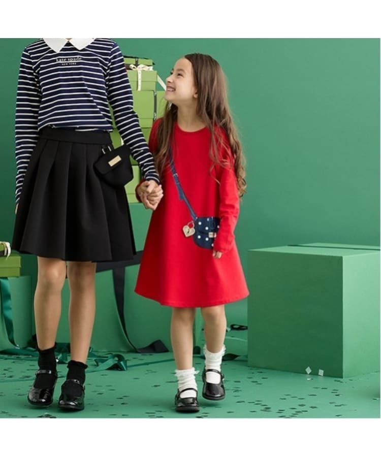 ケイト・スペード ニューヨーク キッズ(kate spade NEW YORK)のトドラー トロンプルイユフレアワンピース11