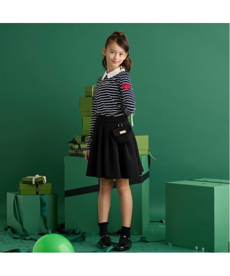 ケイト・スペード ニューヨーク キッズ(kate spade NEW YORK)のガールズ バッグ付きプリーツスカート ブラック(219)