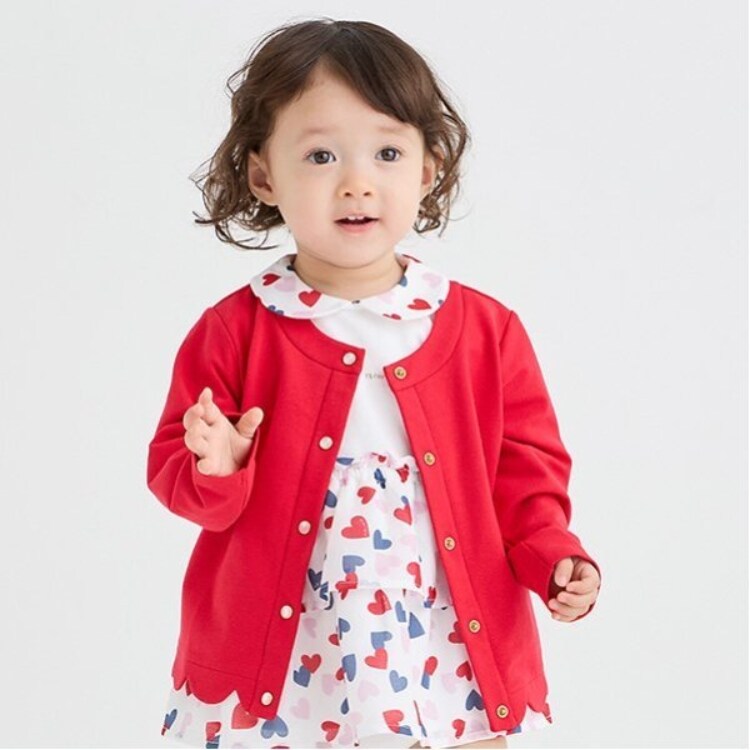 ケイト・スペード ニューヨーク キッズ(kate spade NEW YORK)のヘムスカラップカーディガン カーディガン/ボレロ