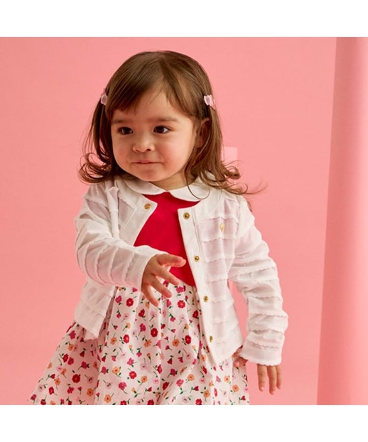 ケイト・スペード ニューヨーク キッズ(kate spade NEW YORK)のスカラップラインカーディガン オフホワイト(003)
