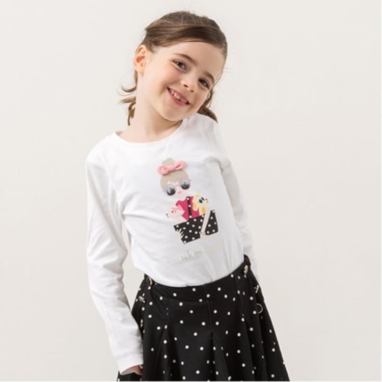 ケイト・スペード ニューヨーク キッズ(kate spade NEW YORK)のトドラー ガール&ドッグス長袖Tシャツ Ｔシャツ