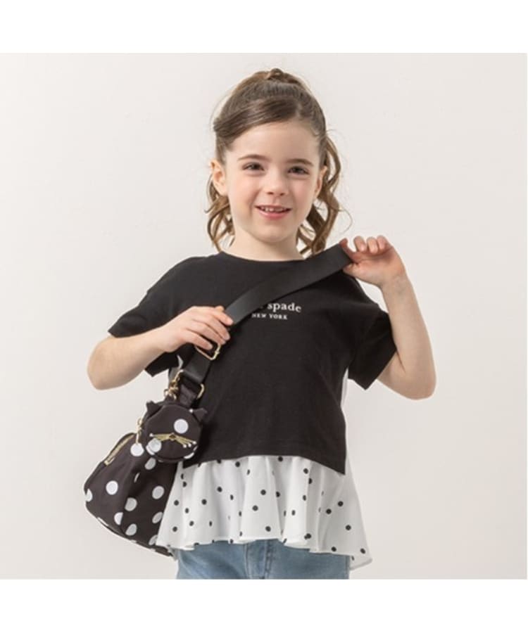 ケイト・スペード ニューヨーク キッズ(kate spade NEW YORK)のトドラー ドット切り替えカットソー ブラック(219)