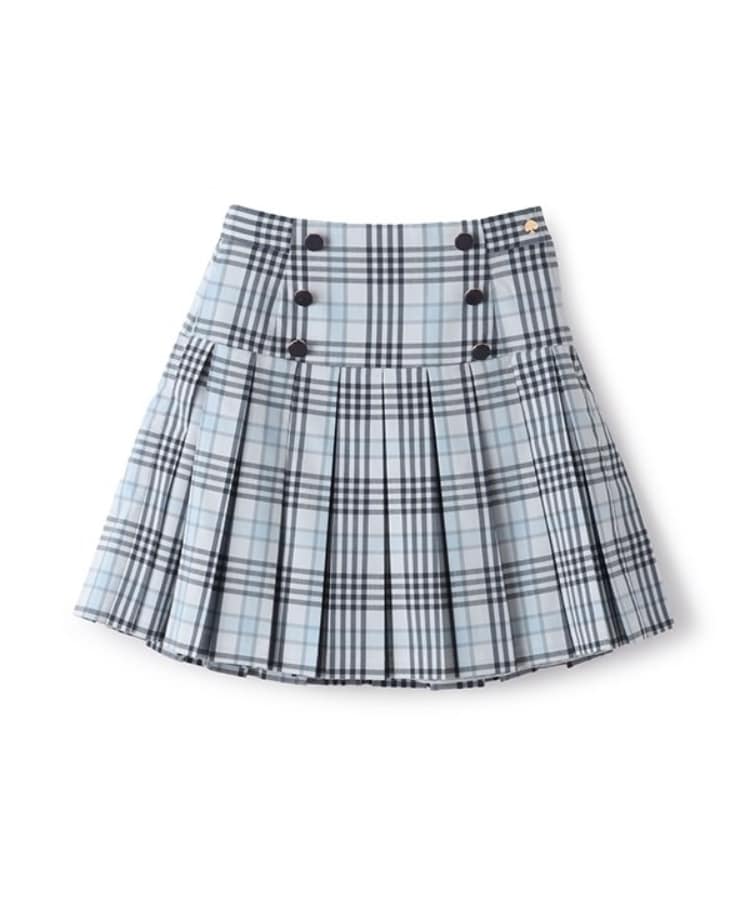 ケイト・スペード ニューヨーク キッズ(kate spade NEW YORK)のガールズ チェックプリーツスカート サックスブルー(090)